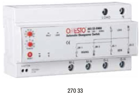 Onesto Automatic changeover switch 1P+N, 230VAC, 10A-80A Adjustable,One Generator Connection