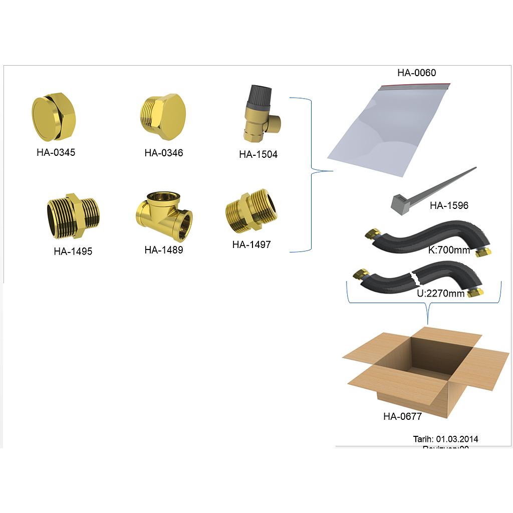 Assembly Kit pour GoSolar ECO 120L-200L (tuyaux, support, accessoires plomberies)