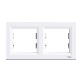 Schneider Electric Plaque 2 postes hor, blanc