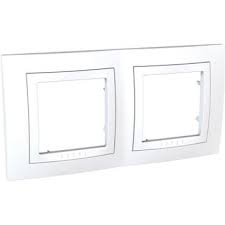 UNICA Basic - Plaque de Finition Blanc (2 postes)