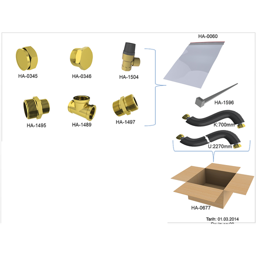 [KGS-120] Assembly Kit pour GoSolar ECO 120L-200L (tuyaux, support, accessoires plomberies)