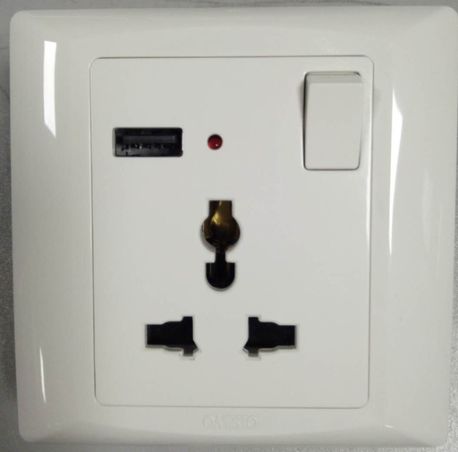 [USB-S001] 1 Gang International Socket with USB