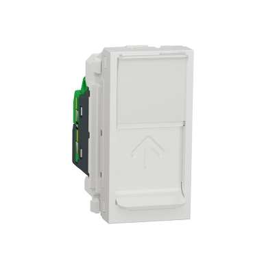 [NU344818] Schneider Electric NU344818 Image  Data socket, New Unica, mechanism, RJ45 Cat6A, S/FTP, straight, click, shuttered, white